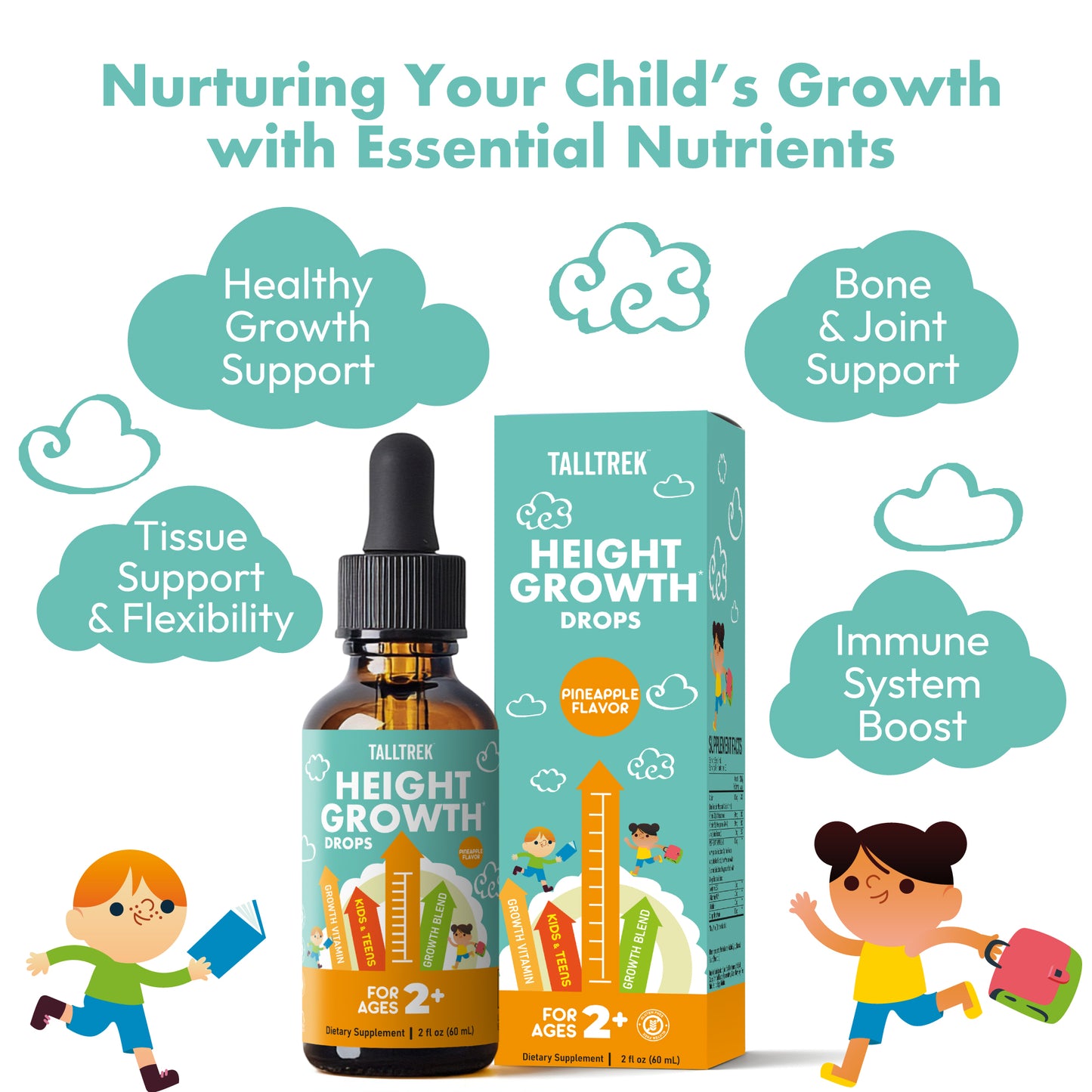 TallTrek Height Growth Supplement Drops for Kids
