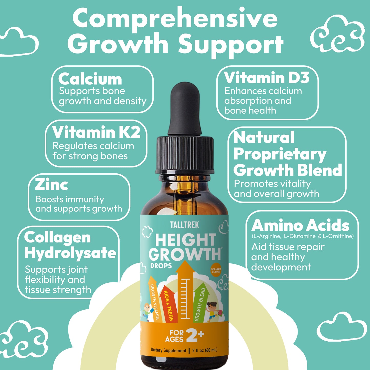 TallTrek Height Growth Supplement Drops for Kids
