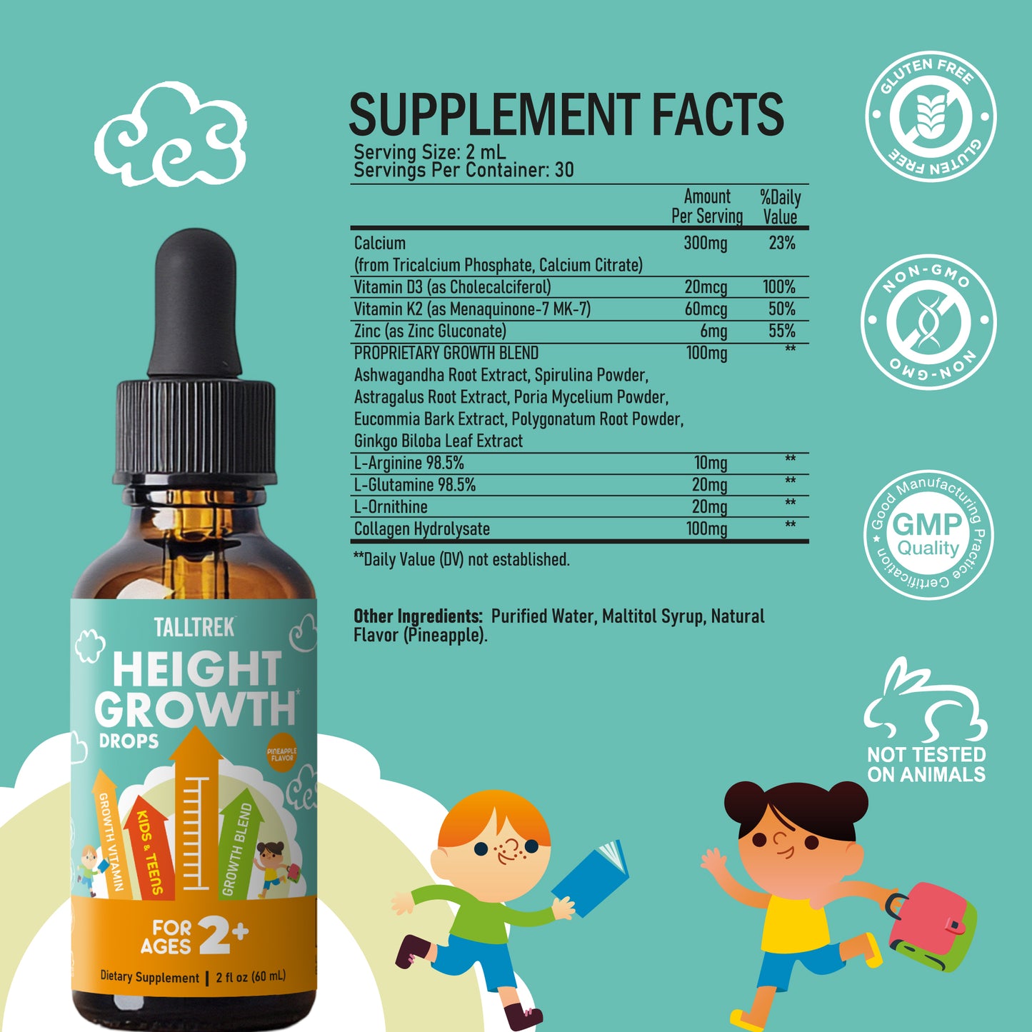 TallTrek Height Growth Supplement Drops for Kids